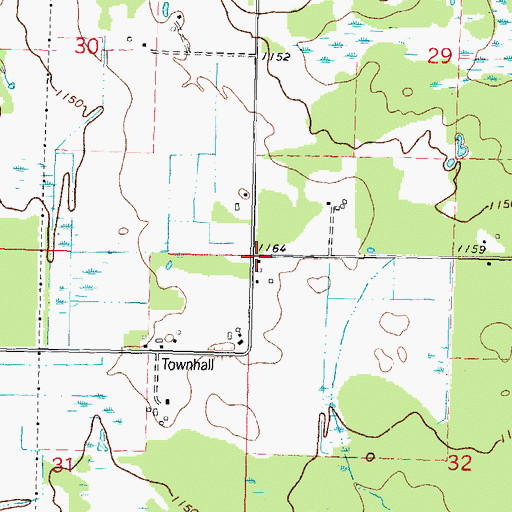 Topographic Map of Cartmill School (historical), WI