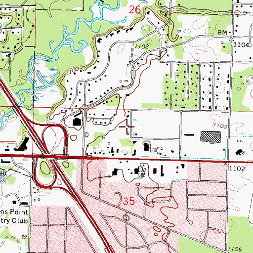 Topographic Map of Church of Christ, WI