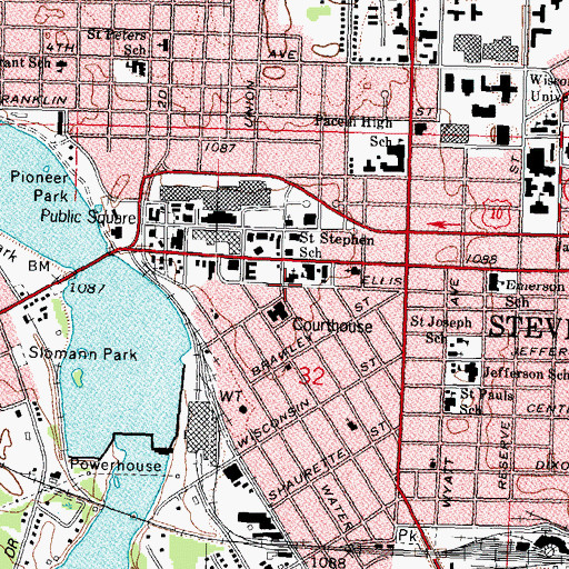 Topographic Map of Church of the Intercession, WI