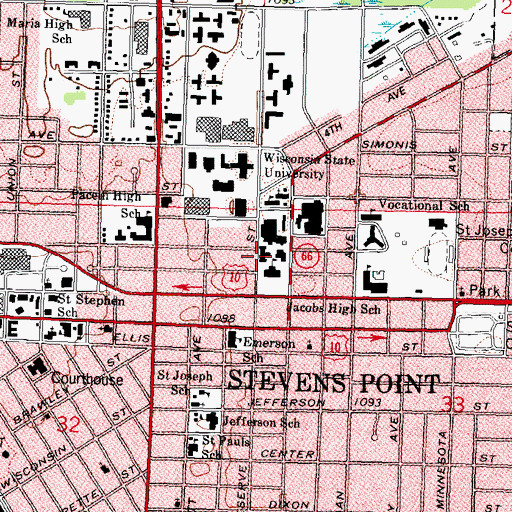 Topographic Map of Communication Arts Center, WI