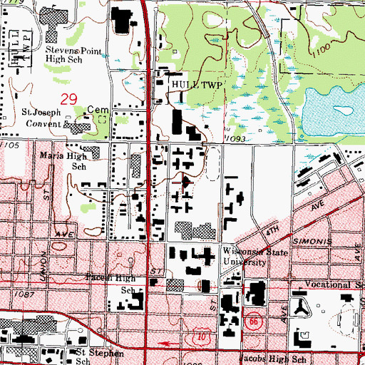 Topographic Map of DeBot Residence Center, WI