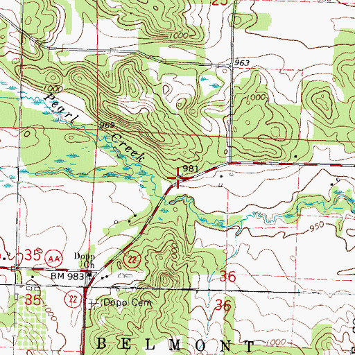 Topographic Map of Dopp School (historical), WI