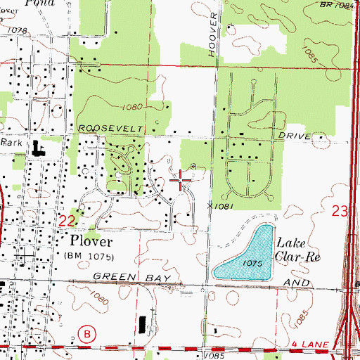 Topographic Map of Easlan-Waslan Park, WI