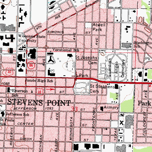 Topographic Map of First Church of Christ Scientist, WI