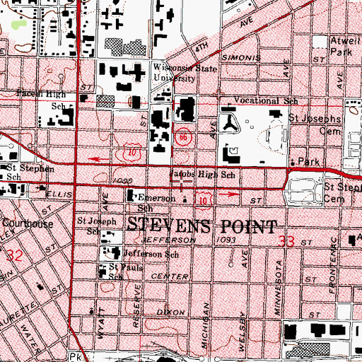 Topographic Map of Garfield Public School (historical), WI