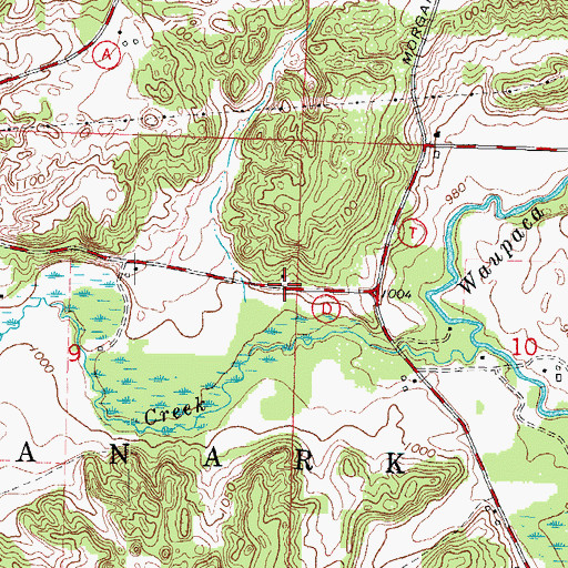 Topographic Map of General Irwin School (historical), WI