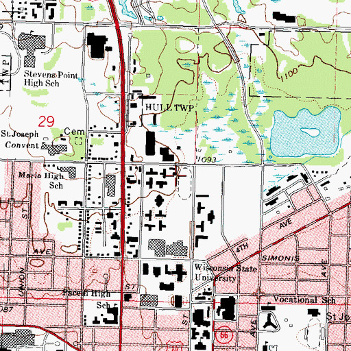 Topographic Map of George Stein Building, WI
