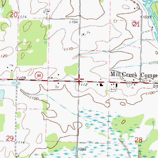 Topographic Map of Green Meadow School (historical), WI