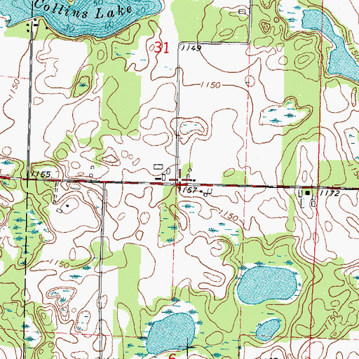 Topographic Map of Hamilton School (historical), WI