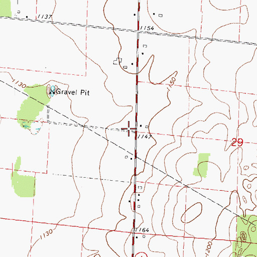 Topographic Map of Heffron School (historical), WI
