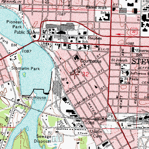 Topographic Map of J L Jensen House, WI