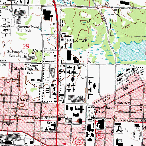 Topographic Map of Knutzen Hall, WI