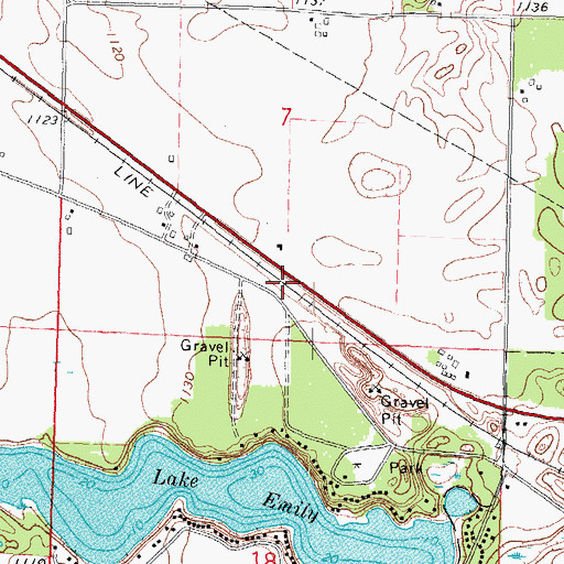 Topographic Map of Lake Emily (historical), WI