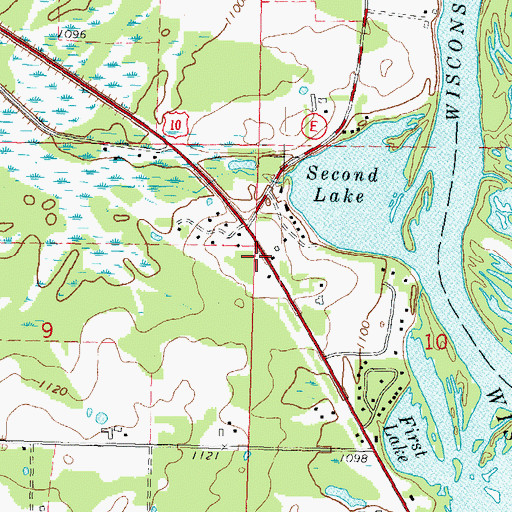 Topographic Map of Lake View School (historical), WI