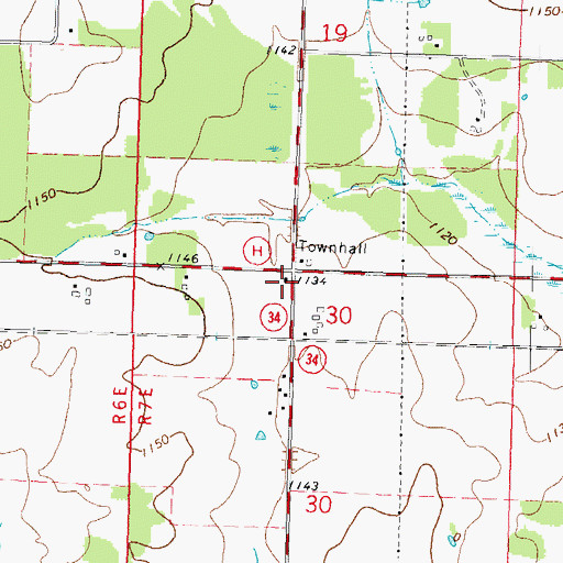 Topographic Map of Lily School (historical), WI