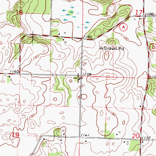 Topographic Map of Lincoln School (historical), WI