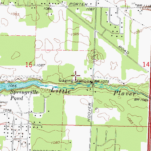 Topographic Map of Little Plover River Park, WI
