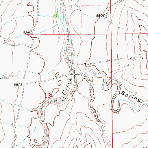 Topographic Map of Spring Gulch, CO