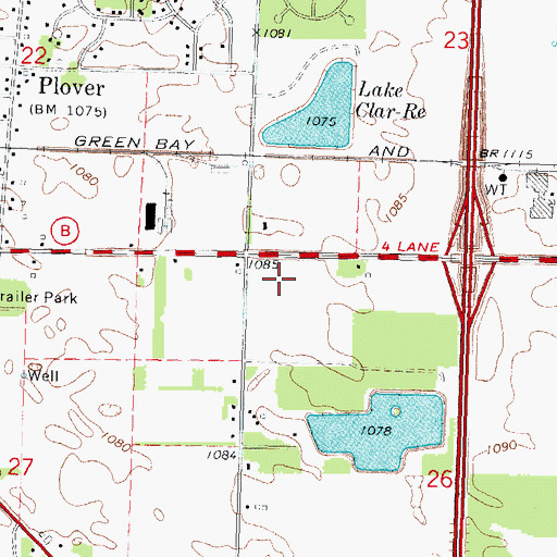 Topographic Map of Manufacturers Direct Mall Shopping Center, WI