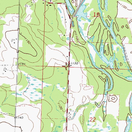 Topographic Map of Marion School (historical), WI