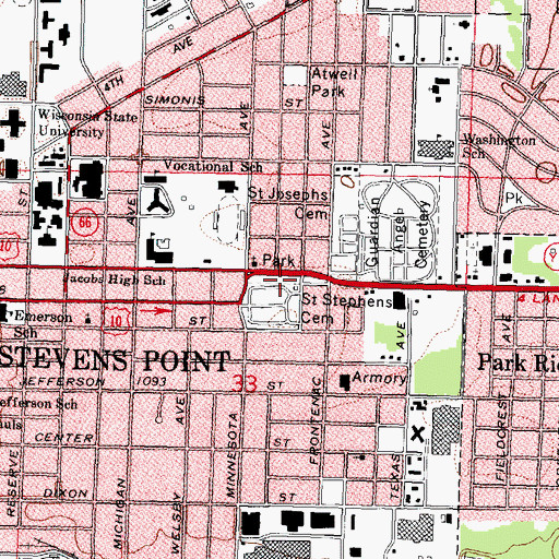 Topographic Map of McGlachin Park, WI