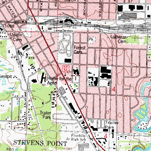 Topographic Map of McKinley Center School, WI