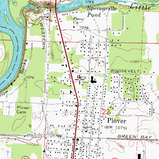 Topographic Map of Memorial Park, WI