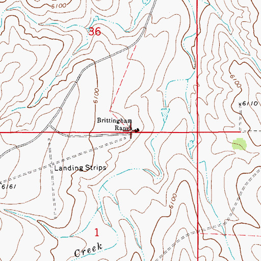 Topographic Map of Brittingham Ranch, CO