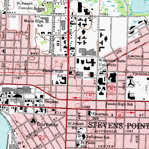 Topographic Map of Michelson Concert Hall, WI