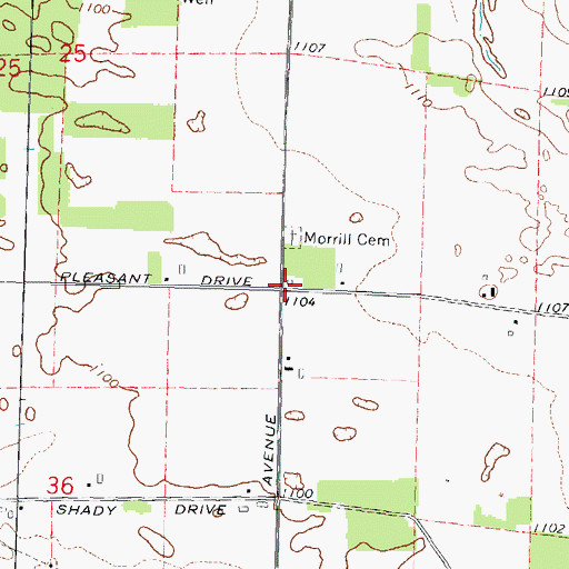 Topographic Map of Morrill School (historical), WI
