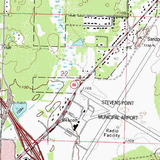 Topographic Map of Nugent School (historical), WI