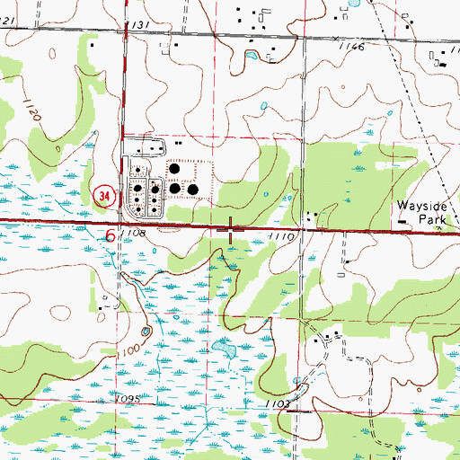 Topographic Map of Oak Hill School (historical), WI