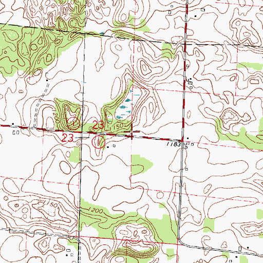 Topographic Map of Oakland School (historical), WI