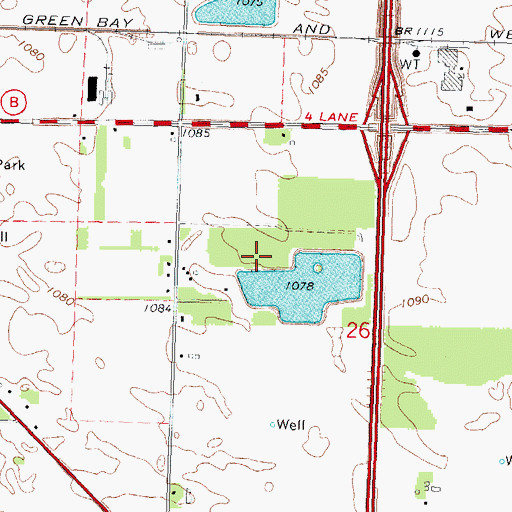 Topographic Map of Pacawa Park, WI