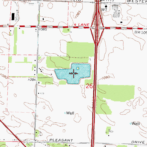 Topographic Map of Lake Pacawa, WI