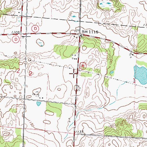 Topographic Map of Polley School (historical), WI