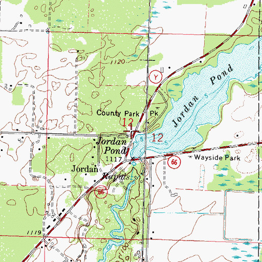 Topographic Map of Pulaski School (historical), WI