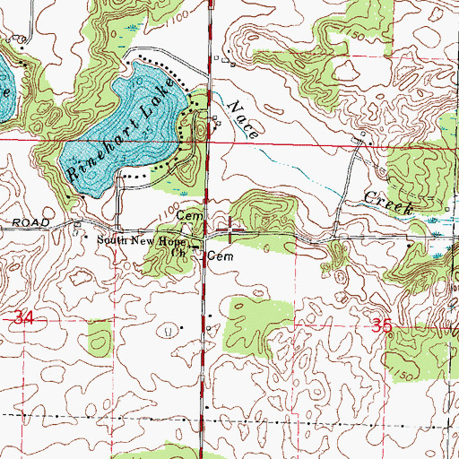 Topographic Map of Rinehart School (historical), WI