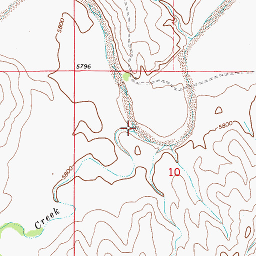 Topographic Map of Reed Springs Creek, CO