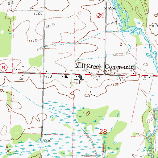 Topographic Map of Saint Bartholomew Church, WI