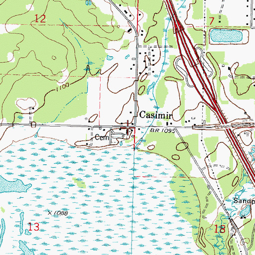 Topographic Map of Saint Casimirs School (historical), WI