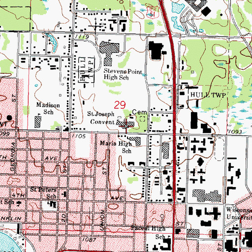 Topographic Map of Saint Josephs Academy (historical), WI