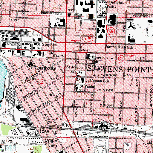 Topographic Map of Saint Josephs Roman Catholic Church, WI