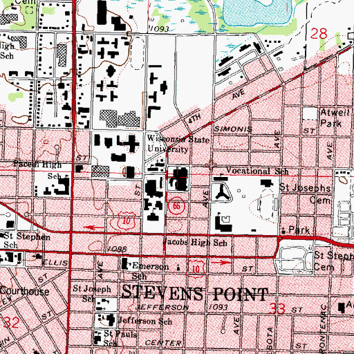 Topographic Map of Saint Michaels Hospital, WI