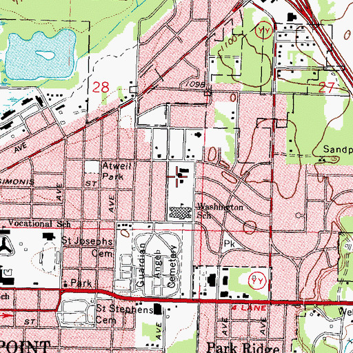 Topographic Map of Saint Pauls United Methodist Church, WI