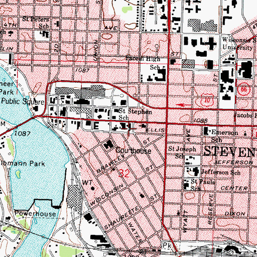 Topographic Map of Saint Stephen Catholic Church, WI