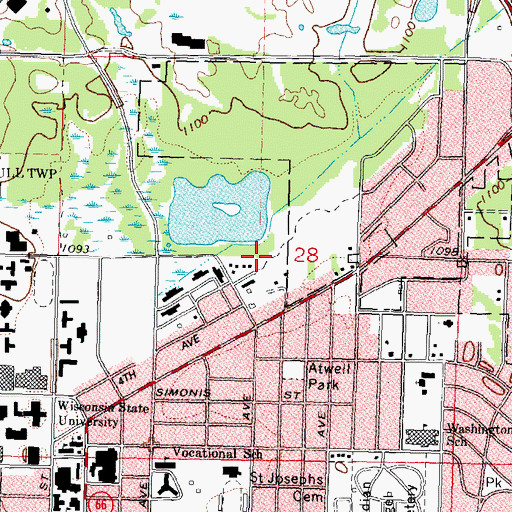 Topographic Map of Schmeeckle Reserve, WI