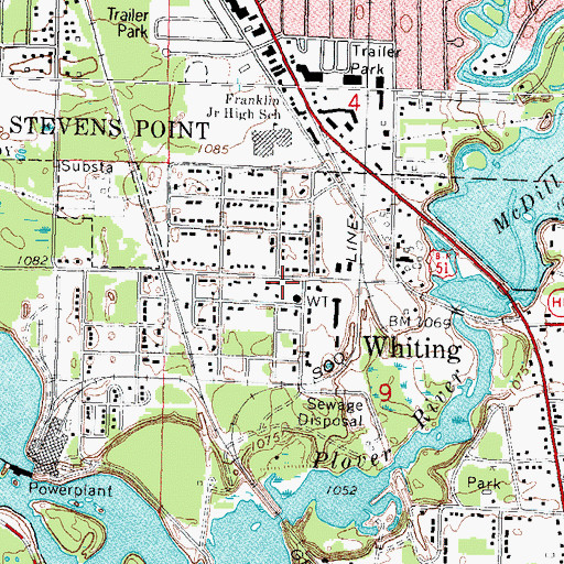Topographic Map of Seventh Day Adventist School, WI
