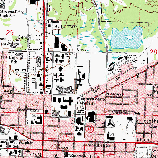 Topographic Map of Smith Hall, WI