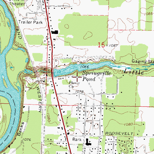 Topographic Map of Springville Pond Park, WI